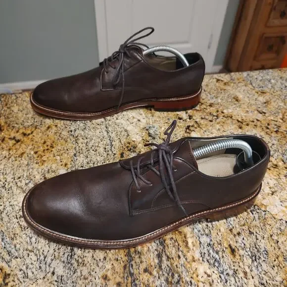 Banana Republic Brown Leather Shoes Size 10M Genuine Italian Leather - Picture 4 of 12